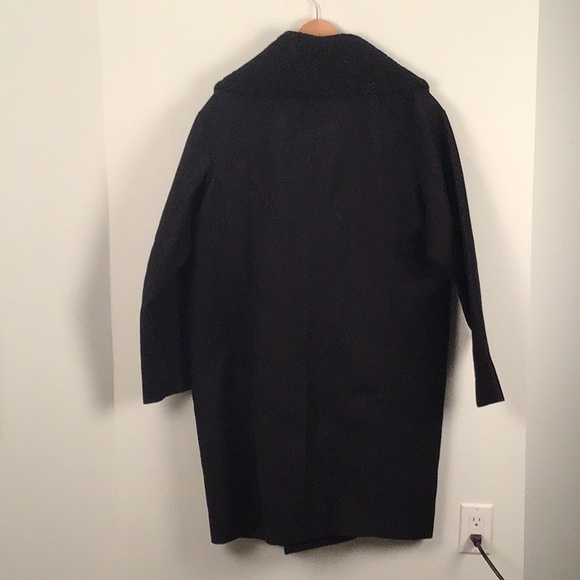 Top man premium oversized double breasted overcoat. Black color. Size M - Picture 5 of 7